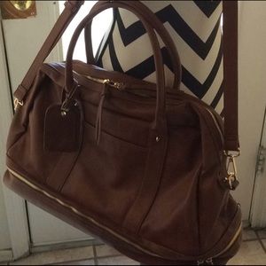 Sole Society large travel duffel tote bag cognac